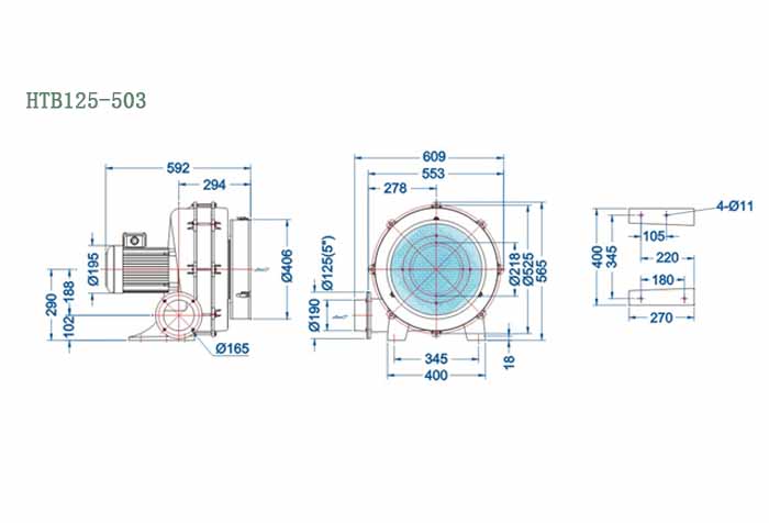 HTB125-503,3.7kw多段式鼓風機