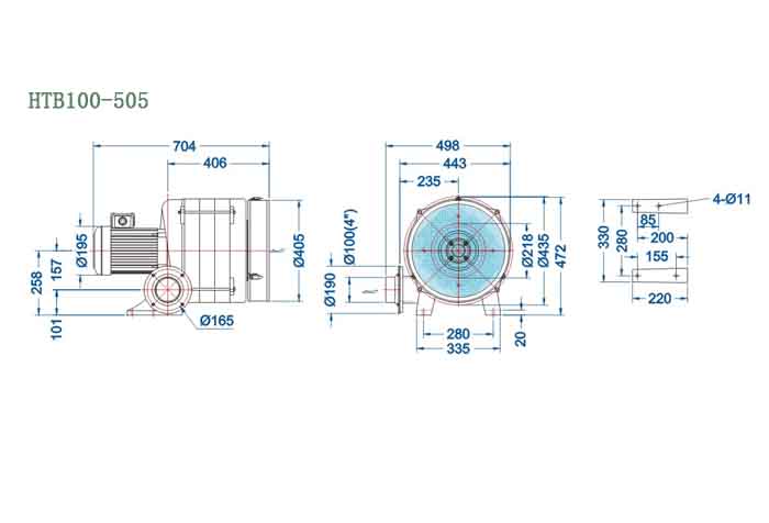 HTB100-505,3.7kw中壓鼓風(fēng)機(jī)