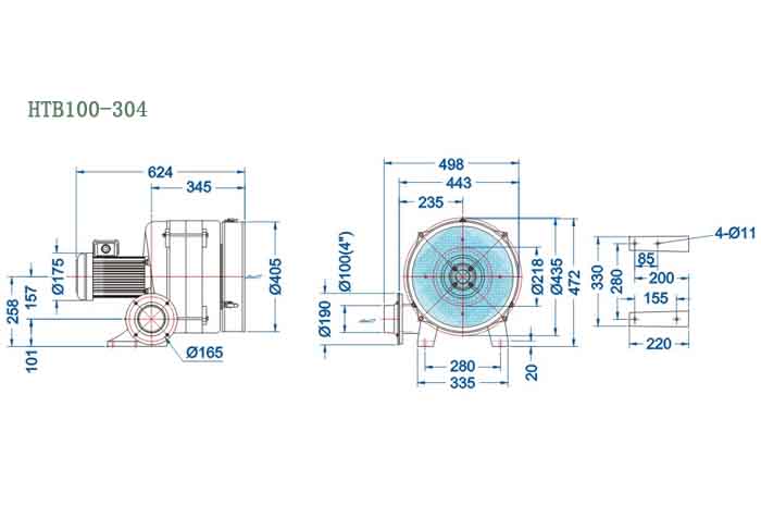 HTB100-304,2.2kw中壓鼓風機