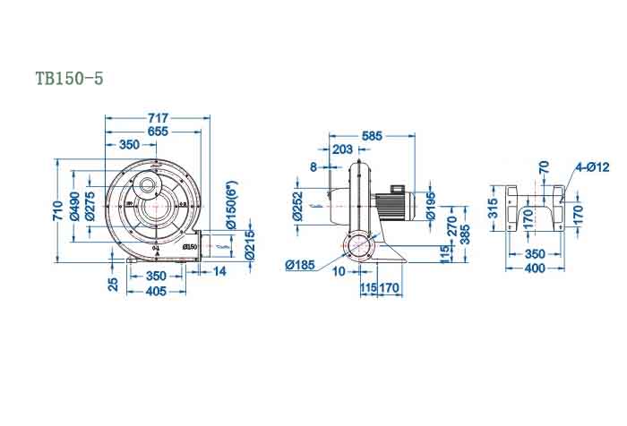 TB150-5,3.7kw透浦式鼓風機