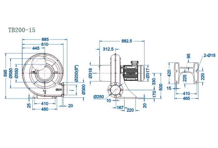 TB200-15,11kw中壓鼓風(fēng)機(jī)